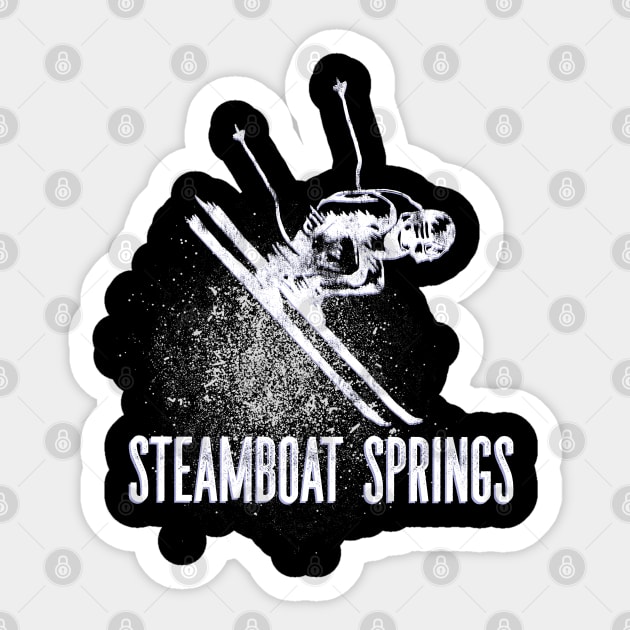 Steamboat Springs CO Ski Mountains Resort Downhill Skier Sticker by Pine Hill Goods